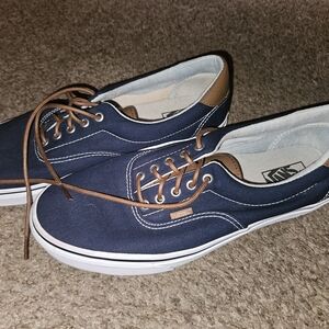 Vans Men's Navy and Brown Sneakers